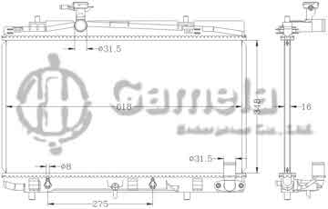 6112747NA - Radiator for TOYOTA VIOS '2014- AT OEM: 16400-0Y090