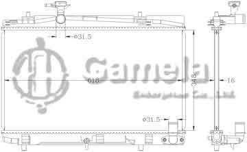 6112748NA - Radiator for TOYOTA VIOS '2014- MT OEM: 16400-0Y080