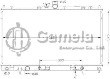 6114067AN - Radiator for MITSUBISHI LANCER '01-05 AT OEM: MR968857/MR968858 DPI: 2448