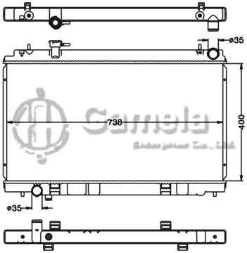 6115280N - Radiator for NISSAN FAIRLADY Z '03-05 MT OEM: 21410- CD010 DPI: 2577