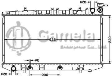 6115283N - Radiator for NISSAN SUNNY/SENTRA EB13 '90-94 AT OEM: 21460-60Y00/60Y01 21460-60Y02/68Y02