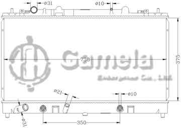 6116075AN - Radiator for MAZDA 6 6CYL '03-04 AT OEM: AJ58-15-200E DPI: 2672