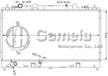 6116076AN - Radiator for MAZDA 6 6CYL '03-04 MT