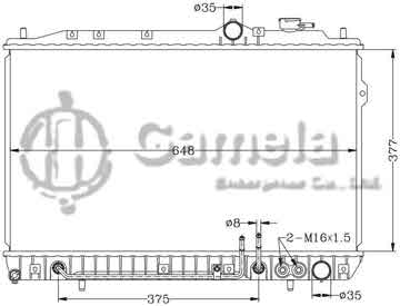 6121013N - Radiator for HYUNDAI ELANTRA/LANTRA '90-95 AT OEM: 25310-28300/28700 DPI: 1624