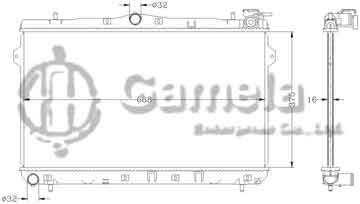 6121016N - Radiator for HYUNDAI ELANTRA/COUPE/LANTRA '95- MT OEM: 25310-29000/29010