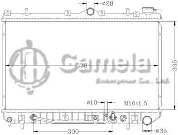 6121023N - Radiator for HYUNDAI EXCEL/PONY '89-95 AT OEM: 25310-24701/24800 DPI: 1188