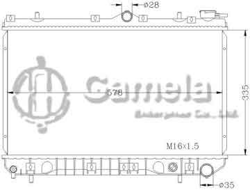 6121024N - Radiator for HYUNDAI EXCEL/PONY '89-95 MT OEM: 25310-24000/24001/24100