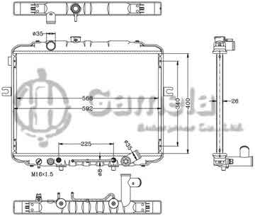 6121027AN - Radiator for HYUNDAI H100 PORTER 2.4i '93- AT HYUNDAI GRACE '93-2.5D AT