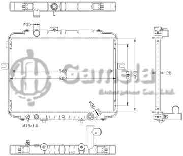 6121028AN - Radiator for HYUNDAI H100 PORTER 2.41 '93- MT HYUNDAI GRACE '93-2.5D MT