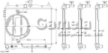 6121029AN - Radiator for HYUNDAI KIA GETZ 1.3 '02- AT OEM: 25310-1C150/1C350