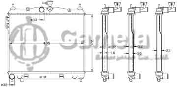 6121030AN - Radiator for HYUNDAI KIA GETZ 1.3 '02- MT OEM: 25310-1C100