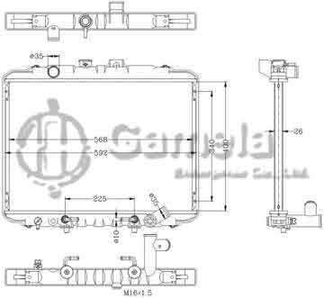 6121031N - Radiator for HYUNDAI H100 MINI BUS '93- AT HYUNDAI GRACE '93-2.6TD AT OEM: 25300-43800