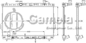 6121043N - Radiator for HYUNDAI SANTAFE '01-04 AT OEM: 25310-26050/26450 DPI: 2389 2390