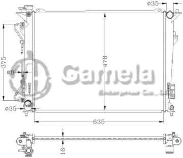 6121059AN - Radiator for HYUNDAI SONATA '05 AT OEM: 25310-3K080/3K180/3K280 25310-3L140/3L240 DPI: 2831