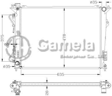 6121061AN - Radiator for HYUNDAI SONATA '05 AT OEM: 25310-3K080/3K180/3K280 25310-3L140/3L240 DPI: 2381