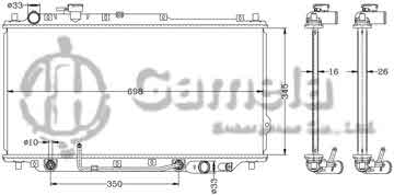 6121071N - Radiator for HYUNDAI KIA SEPHIA '96- AT HYUNDAI KIA CARENS '02- AT OEM: OK2A2-15-200B/K2A2-15-200 DPI: 2269 2441