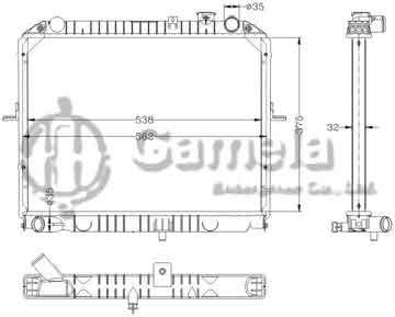 6121080AN - Radiator for HYUNDAI KIA PREGIO '97- MT OEM: 72A-15-200/0K72-15-200B OK72A-15-200A/B/C/D