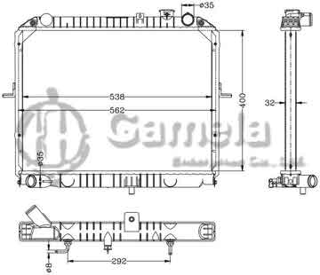 6121081AN - Radiator for HYUNDAI KIA K- SERIE '01 AT OEM: OK60H-15-200A