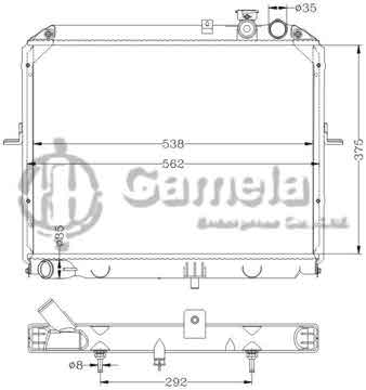 6121091N - Radiator for HYUNDAI KIA PREG10 '97- AT OEM: 72B-15-200 74A-15-200