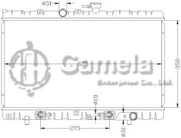 6121095N - Radiator for HYUNDAI KIA RIO '00- AT DPI: 2392