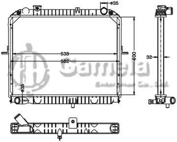 6121115N - Radiator for HYUNDAI KIA PREGIO '97- MT