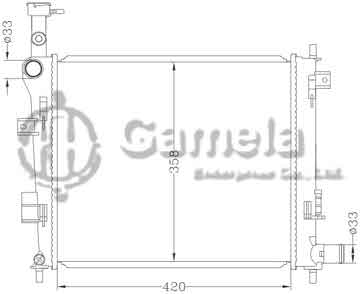 6121206NA - Radiator for HYUNDAI KIA PICANTO ' 11 - MT OEM: 25310 - 1Y000 / 1Y100