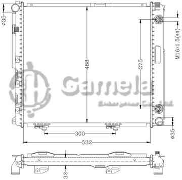 6140091N - Radiator for BENZ W124/200D '88-91 AT OEM: 124 500 1003/2203/4403/9803