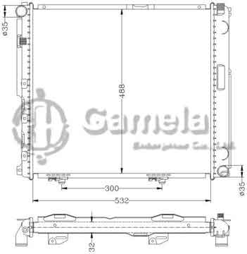 6140092N - Radiator for BENZ W124/200D '88-91 MT OEM: 124 500 0903/2103/9203