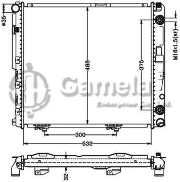 6140111N - Radiator for BENZ W124/200D E-CLASS '84- AT OEM: 124 500 1003/2203/4403/9803