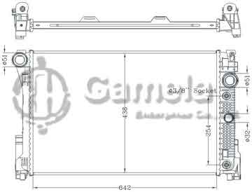 6140134NA - Radiator for Mercedes C-CLASS W204 '07- AT Mercedes E-CLASS W212/204 '09- AT OEM: 204 500 04 03/15 03/28 03