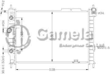 6142010N - Radiator for OPEL ASTRA F 1.6/2.0L '91-00 AT OEM: 1300111/1300132