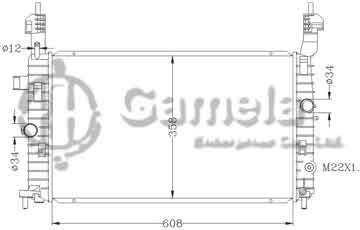 6142056AN - Radiator for OPEL MERIVA 1.4/1.6/1.8 '03 MT OEM: 1300413