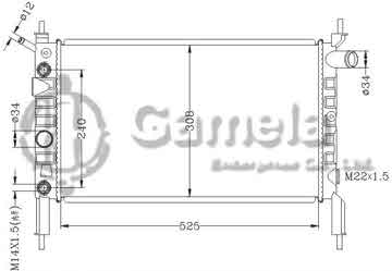 6142061ANA - Radiator for OPEL ASTRA F '91- AT OEM: 1300115/90412253