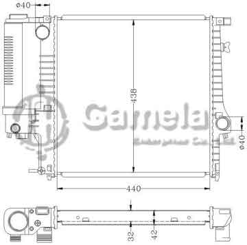 6144006N - Radiator for BMW 316/318/320/325 '90- MT OEM: 1728905/1728907 DPI: 1295