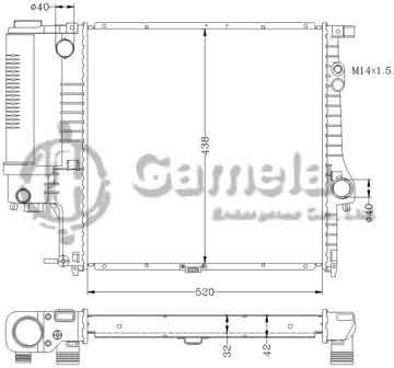 6144010N - Radiator for BMW 520/523/528i '95- E39 MT OEM: 1740698/1740699 1742154/1740701