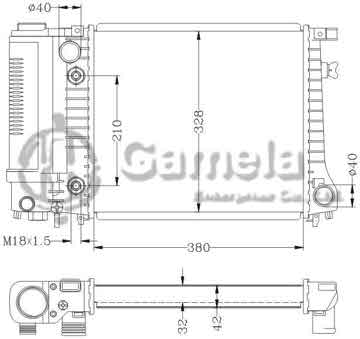 6144029N - Radiator for BMW 316/318i '87-90 AT OEM: 1719301