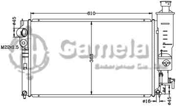 6150014N - Radiator for PEUGEOT 405 '92-00 MT OEM: 1301.G3/1301.G4/1301.G7/1301.G8/1301.G9/1301.JL/1301.JQ