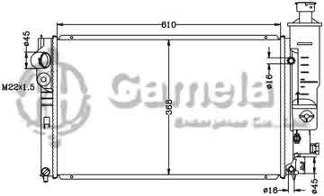 6150019N - Radiator for PEUGEOT 405 '92-00 MT OEM: 1301.G7/1301.G9