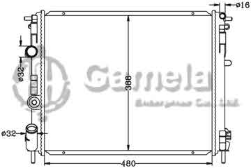 6151007N - Radiator for RENAULT CLIO/KANGOO 1.2 '98-01 MT OEM: 7700430784