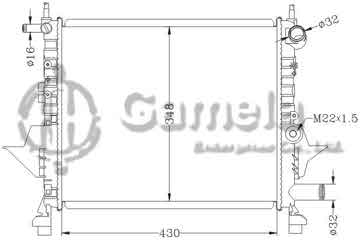 6151012NA - Radiator for RENAULT TWINGO '93- 1.0i/1.2i MT OEM: 7701042436 / 7701045212 / 7701499800