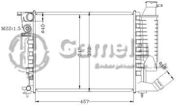 6153007NA - Radiator for CITROEN XSARA 1.4i/1.6I '97-MT PEUGEOT 306 1.4i/1.6i '97-MT OEM: 1330.51 / 1330.CH / 9633070480