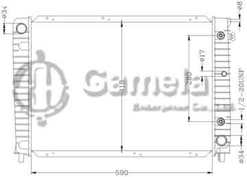 6173005N - Radiator for VOLVO 940 '90-2.0i/2.3i AT OEM: 8601002/8603855 DPI: 1577 1578