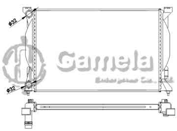 6190121007-T - Radiator for AUDI A4/A4 QUATTRO L4 1.8 02-06 M/T NISSENS: 60304A OEM: 8E0121251A, 8E0121251AF