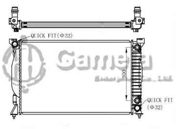 6190121031-T - Radiator for AUDI A4/S4 V6 2.4i 00-09 A/T NISSENS: 60300A OEM: 8E0121251P