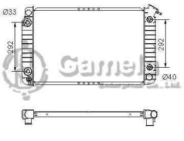 6190304002-T - Radiator for CADILLAC Eldorado /DeVille/Allante/Fleetwood/Seville V8 4.1/4.5/4.9 85-95 A/T NISSENS: 69108A OEM: 3056896, 52451334, 52453863 DPI: 856