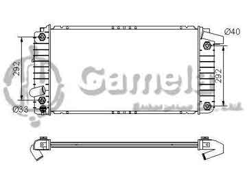 6190304009-T - Radiator for CADILLAC DeVille/Allante /Eldorado/ V8 4.6 93-02 A/T NISSENS: 608841 60884A OEM: 52461212, 52461756, 52457777, 5246618434, 524709123 DPI: 1482