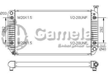 6190322038-T - Radiator for CHEVROLET/GMC C2500/C3500/K2500/K3500 PICKUP V8 7.4 94-00 A/T OEM: 52460853, 52469670, 52477772, 52478924 DPI: 1521