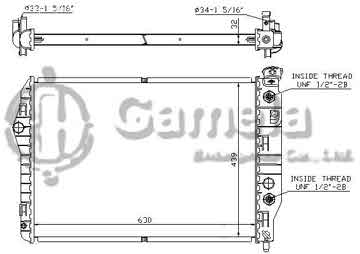 6190322054-T - Radiator for CHEVROLET/GMC Camaro V8 5.7 93-02 A/T NISSENS: 60922A OEM: 52458219, 52458220, 52466004, 52472602 DPI: 1486