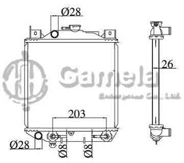 6190322057-T - Radiator for CHEVROLET/GMC CV Metro//Sprint L3/L4 1.0/1.3 89-92 A/T