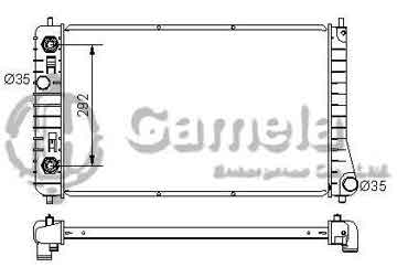 6190322063-T - Radiator for CHEVROLET/GMC Cavalier L4 2.2/2.3/2.4 95-02 A/T NISSENS: 60917A OEM: 52470926, 52471112, 52477185, 52477186 DPI: 1687/2006